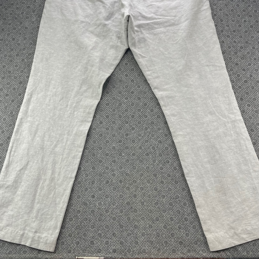 Banana Republic Aiden Chino Pants Mens 36x32 Gray Linen Cotton Slim Straight - Picture 8 of 13